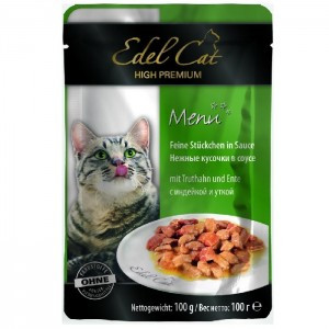 G Edel Cat Индейка и Утка (Паучи для взрослых кошек, соусе), 100г х 20шт