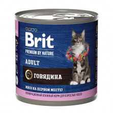 Brit Premium by Nature (консервы с мясом говядины для кошек), 200 г х 6 шт