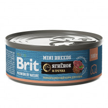 Brit Premium by Nature (консервы с ягненком и гречкой для взрослых собак мелких пород), 100 г х 12 шт