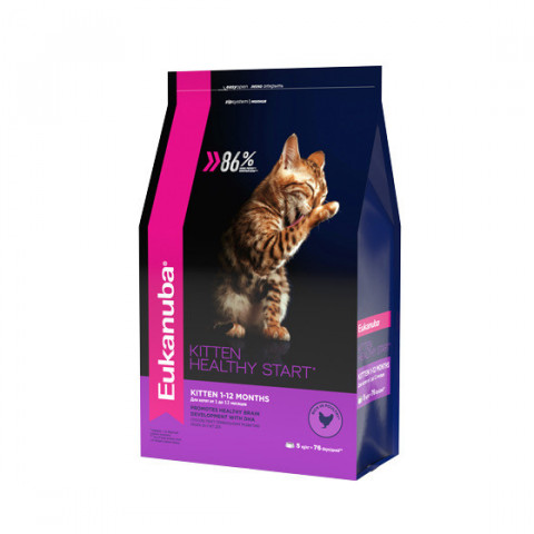 Сухой корм Eukanuba Kitten Healthy Start для котят, беременных и кормящих кошек с курицей - 5 кг