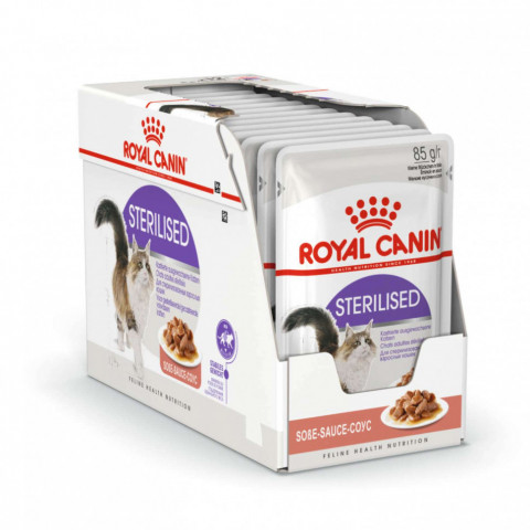Royal Canin Sterilised паучи для стерилизованных кошек кусочки в соусе - 85 г*24 шт