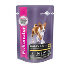Влажный корм Eukanuba Dog Puppy для щенков с курицей в соусе в паучах - 85 г х 24 шт