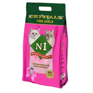 N1 Силикагелевый For Girls (Наполнитель для кошек), 12,5л
