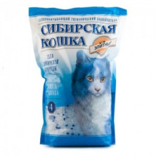 Наполнитель Сибирская Кошка Элитный (Наполнитель для кошек силикагелевый, синие гранулы) 4л