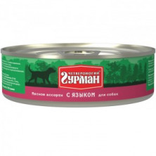 Четвероногий Гурман Мясное ассорти с языком (Консервы для собак), 100 г