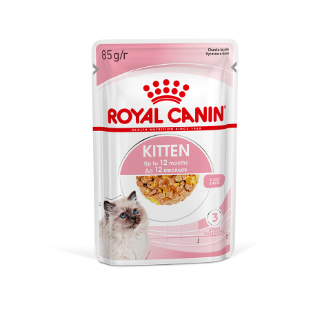 Royal Canin Kitten паучи для котят до 12 месяцев кусочки в желе - 85 г*24 шт