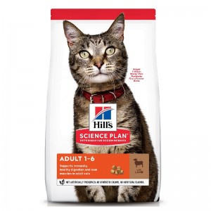 Hill's Science Plan Adult Lamb (Cухой корм для кошек от 1 до 6 лет для повседневного питания с ягненком), 300 г