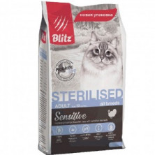Blitz сухой корм для стерилизованных кошек с курицей - 2 кг