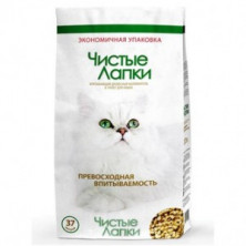 Чистые Лапки Древесный (Наполнитель для кошек впитывающий), 12л