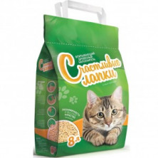 Счастливые Лапки Древесный (Наполнитель для кошек впитывающий), 33 л