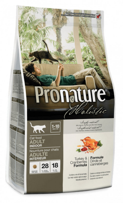 Pronature Holistic Indoor сухой корм для домашних кошек с индейкой и клюквой - 2,72 кг